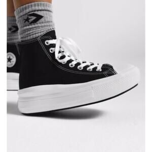 Converse Chuck Taylor All Star Move Platform High top Sneakers Black White Sz 10